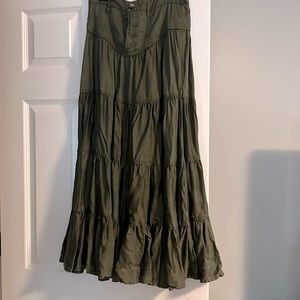 Dark green long skirt